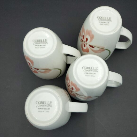 Corelle Pretty Pink Mugs Corning Pink Floral Porcelain Mugs - Picture 4 of 8